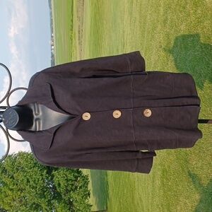 Wild Palms womens Jacket Black Stretchy Button Up Sz Medium